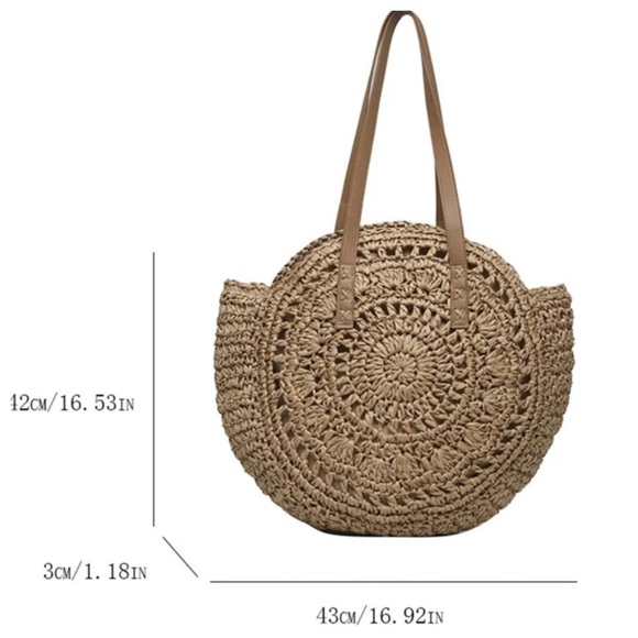 Boho Straw Round Large Capacity Shoulder Bag - Picture 8 of 8